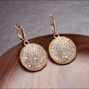 New Big Colorful Crystal Drop Earrings